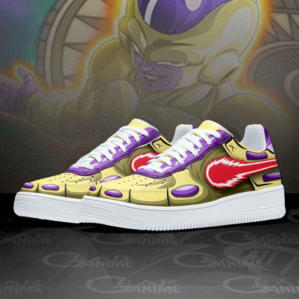 DBZ Gold Frieza Air Sneakers Custom Skill Dragon Ball Anime Shoes - Saiyanstore.com