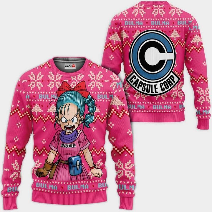 Bulma Ugly Christmas Sweater Custom Dragon Ball 1