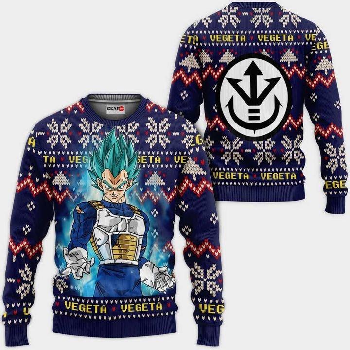 Vegeta Blue Ugly Christmas Sweater Custom Dragon Ball 1