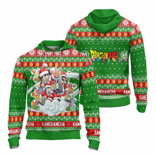 Goku x Gohan x Chi Chi Dragon Ball Anime Ugly Christmas Sweater Xmas Gift - LittleOwh - 4