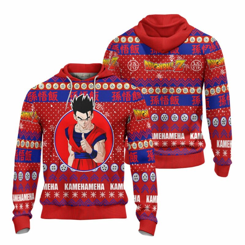 Son Gohan Anime Ugly Christmas Sweater Dragon Ball Z Xmas Gift - LittleOwh - 4