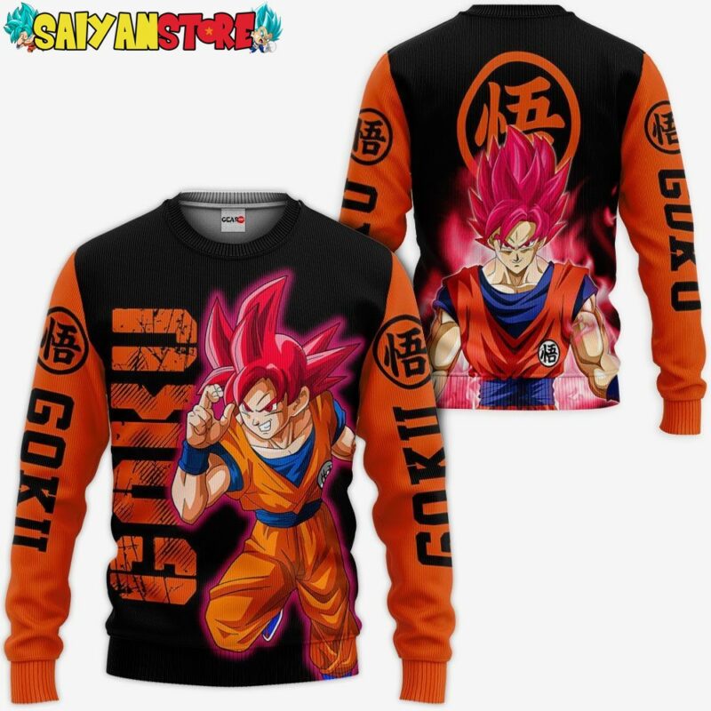 Dragon Ball Goku Saiyan God Hoodie Shirt Anime Zip Jacket 2
