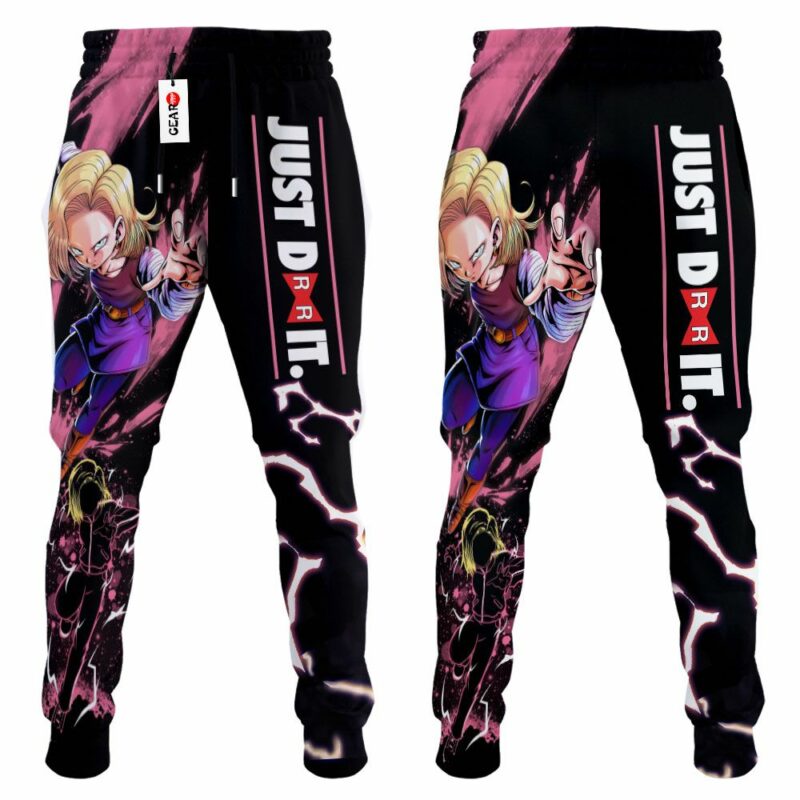 DBZ Android 18 Jogger Pants Just Do It Custom Anime Dragon Ball Sweatpants 4
