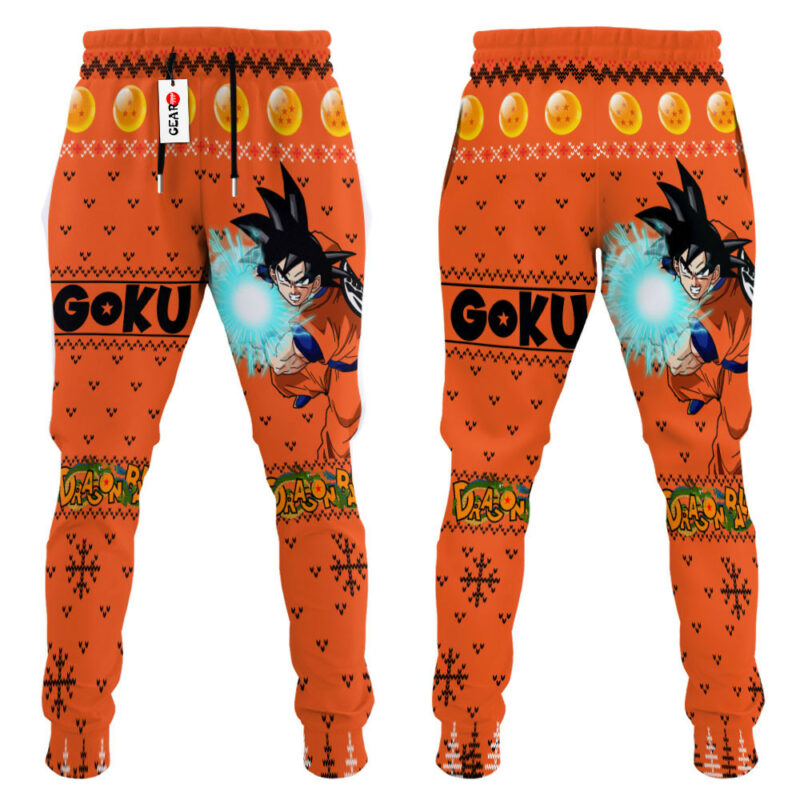 Dragon Ball Goku Custom Anime Ugly Christmas Sweatpants 3