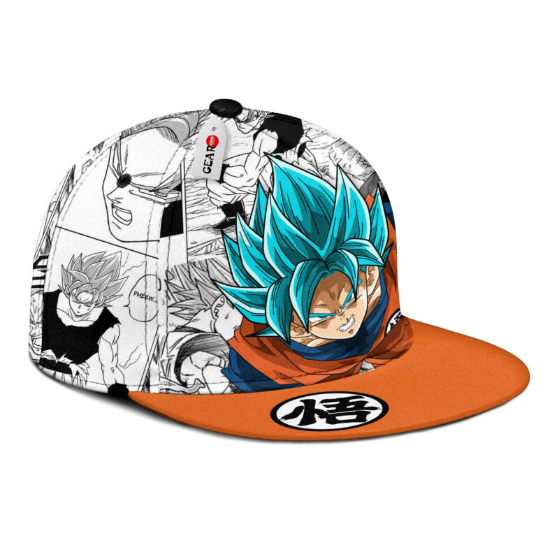 Goku Blue Snapback Hat Custom Dragon Ball Anime Hat Mix Manga 2