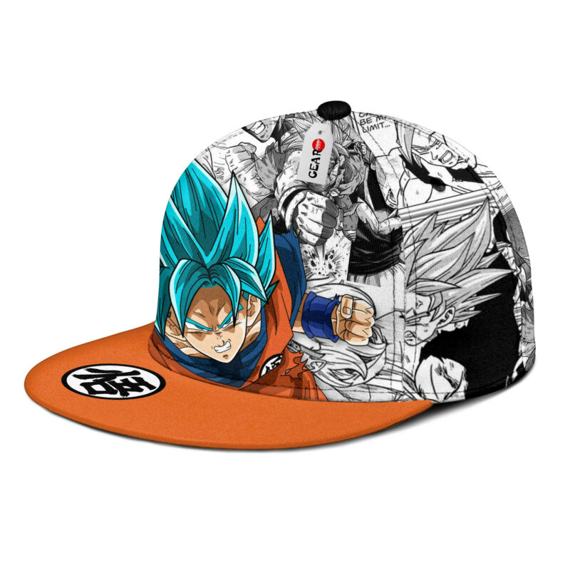 Goku Blue Snapback Hat Custom Dragon Ball Anime Hat Mix Manga 3
