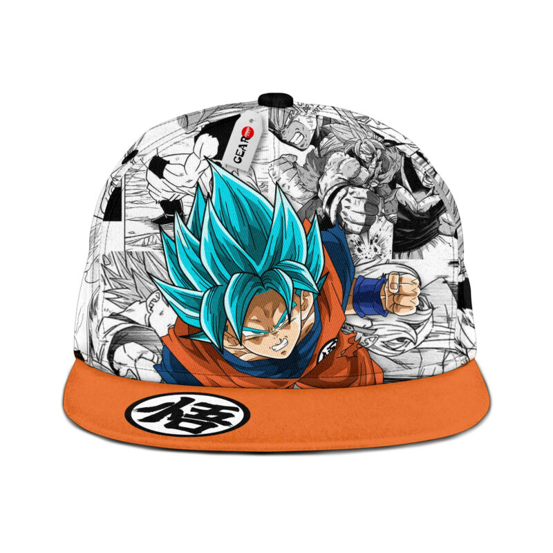 Goku Blue Snapback Hat Custom Dragon Ball Anime Hat Mix Manga 1