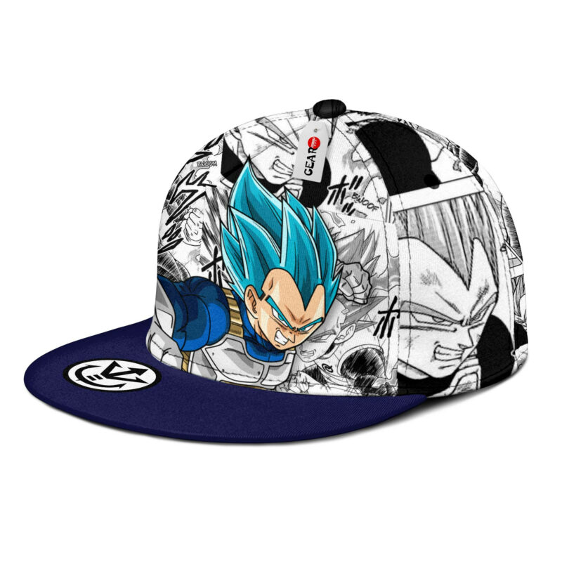 Vegeta Blue Snapback Hat Custom Dragon Ball Anime Hat Mix Manga 3